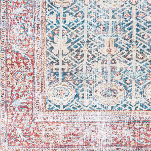 Livabliss Kemer Turkish Flatweave Runner Rug Polyester Hallway Entryway Traditional Pattern Blue, Pale Blue 6'7" x 9' KMR2301-679