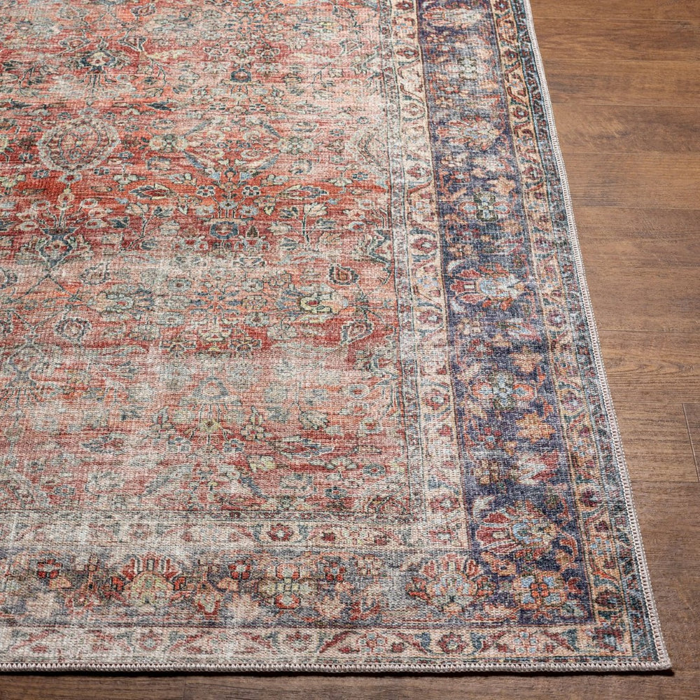 Livabliss Kemer Traditional Pattern Machine Woven Polyester Rug for Living and Dining Rooms Red, Dark Blue 5'3" x 7' KMR2302-537