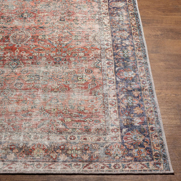 Livabliss Kemer Traditional Pattern Machine Woven Polyester Rug for Living and Dining Rooms Red, Dark Blue 5'3" x 7' KMR2302-537