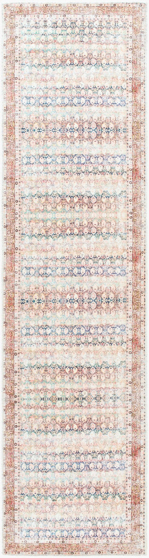 Livabliss Kemer Flatweave Polyester Runner Rug Traditional Motifs for Hallway or Entryway Bright Blue, Da 2'7" x 10' KMR2304-2710