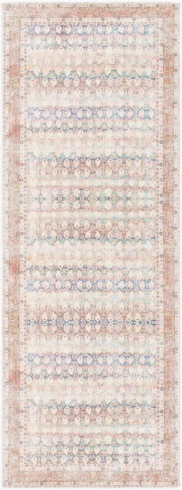 Livabliss Kemer Flatweave Polyester Runner Rug Traditional Motifs for Hallway or Entryway Bright Blue, Da 2'7" x 7'3" KMR2304-2773