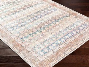 Livabliss Kemer Flatweave Polyester Runner Rug Traditional Motifs for Hallway or Entryway Bright Blue, Da 6'7" x 9' KMR2304-679
