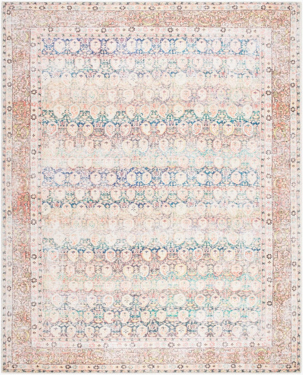 Livabliss Kemer Flatweave Polyester Runner Rug Traditional Motifs for Hallway or Entryway Bright Blue, Da 7'7" x 9'6" KMR2304-7696