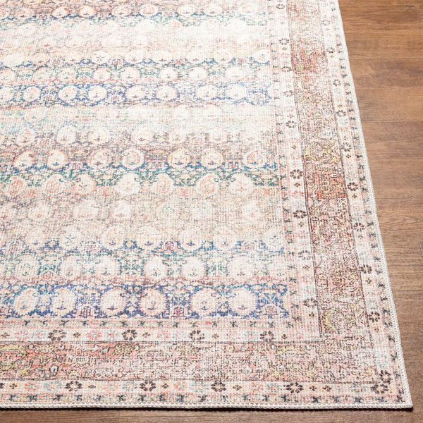 Livabliss Kemer Flatweave Polyester Runner Rug Traditional Motifs for Hallway or Entryway Bright Blue, Da 6'7" x 9' KMR2304-679