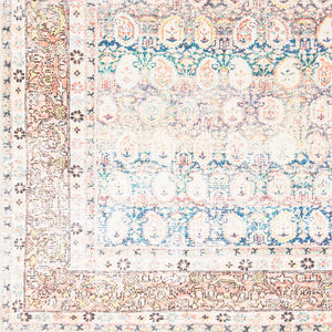 Livabliss Kemer Flatweave Polyester Runner Rug Traditional Motifs for Hallway or Entryway Bright Blue, Da 6'7" x 9' KMR2304-679