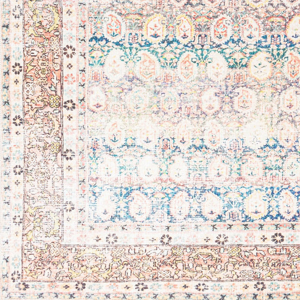 Livabliss Kemer Flatweave Polyester Runner Rug Traditional Motifs for Hallway or Entryway Bright Blue, Da 6'7" x 9' KMR2304-679