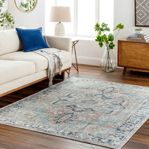 Livabliss Kemer Flatweave Polyester Runner Rug Ottoman Geometric Pattern for High Traffic Hallways Seafoam, Rust 2'7" x 7'3" KMR2307-2773