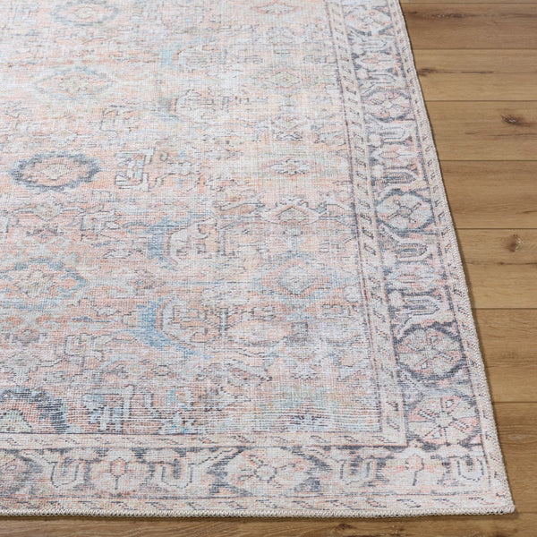 Livabliss Kemer Turkish Flatweave Polyester Runner Rug for Hallways and High Traffic Entryways Tan, Charcoal 6'7" x 9' KMR2312-679