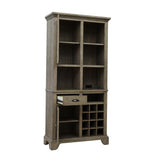 Kitchen Curio with Wine Storage Brown with Natural Wood Finish P021770 Pulaski Furniture