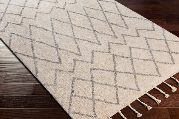 Surya Khemisset 2'6" X 4' Hand Loomed Cotton Rug - Global Inspired Design For Elegant Home Décor Charm! Gray Cotton Kms2300-264