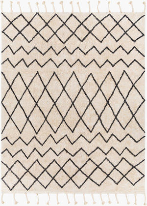Surya Khemisset 2'6" X 4' Hand Loomed Cotton Rug - Global Inspired Design For Elegant Home Décor Charm! Black Cotton Kms2301-264