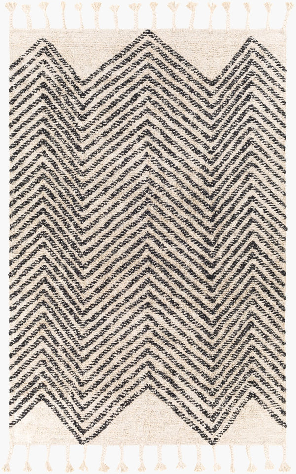 Surya Khemisset 2'6" X 4' Hand Loomed Cotton Rug - Global Inspired Design For Elegant Home Décor Charm! Charcoal Cotton Kms2302-576
