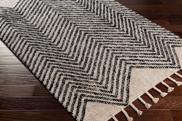 Surya Khemisset 2'6" X 4' Hand Loomed Cotton Rug - Global Inspired Design For Elegant Home Décor Charm! Charcoal Cotton Kms2302-576
