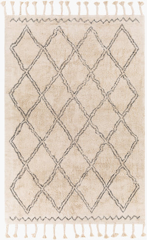 Surya Khemisset 2'6" X 4' Hand Loomed Cotton Rug - Global Inspired Design For Elegant Home Décor Charm! Charcoal Cotton Kms2305-264
