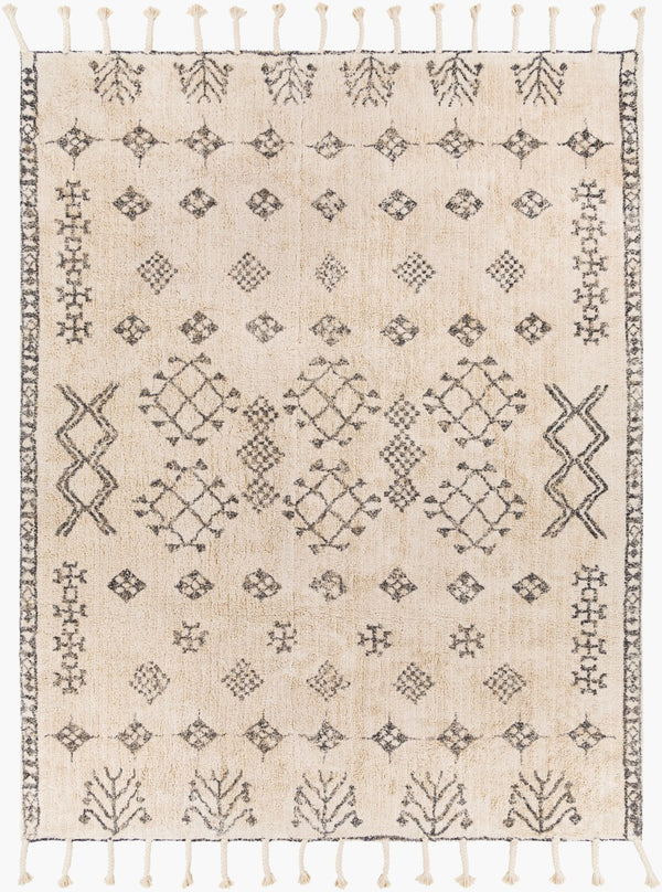 Surya Khemisset 2'6" X 4' Hand Loomed Cotton Rug - Global Inspired Design For Elegant Home Décor Charm! Charcoal Cotton Kms2309-264