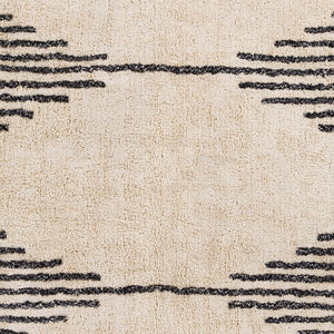 Surya Khemisset 2'6" X 4' Hand Loomed Cotton Rug - Global Inspired Design For Elegant Home Décor Charm! Black Cotton Kms2310-576