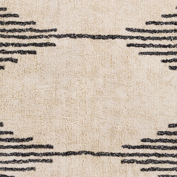Surya Khemisset 2'6" X 4' Hand Loomed Cotton Rug - Global Inspired Design For Elegant Home Décor Charm! Black Cotton Kms2310-576