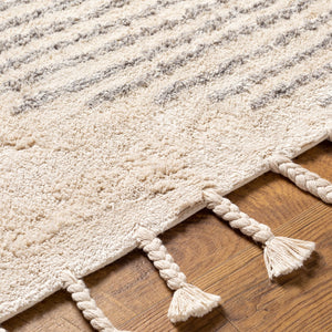 Surya Khemisset 2'6" X 4' Hand Loomed Cotton Rug - Global Inspired Design For Elegant Home Décor Charm! Gray Cotton Kms2311-810