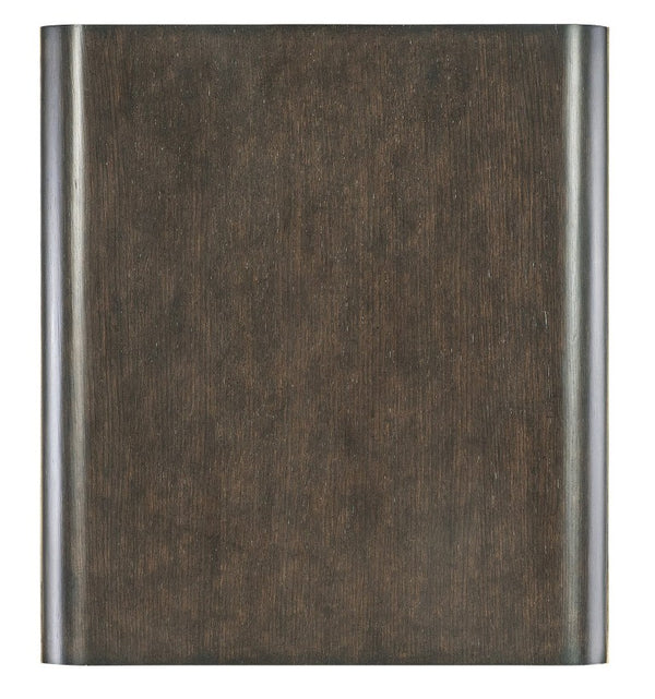 Hooker Furniture Commerce Metropolitan End Table With Dark Oak Veneer, Gold Base, Soft-Close Drawer & Distressed Finish 7228-80188-85