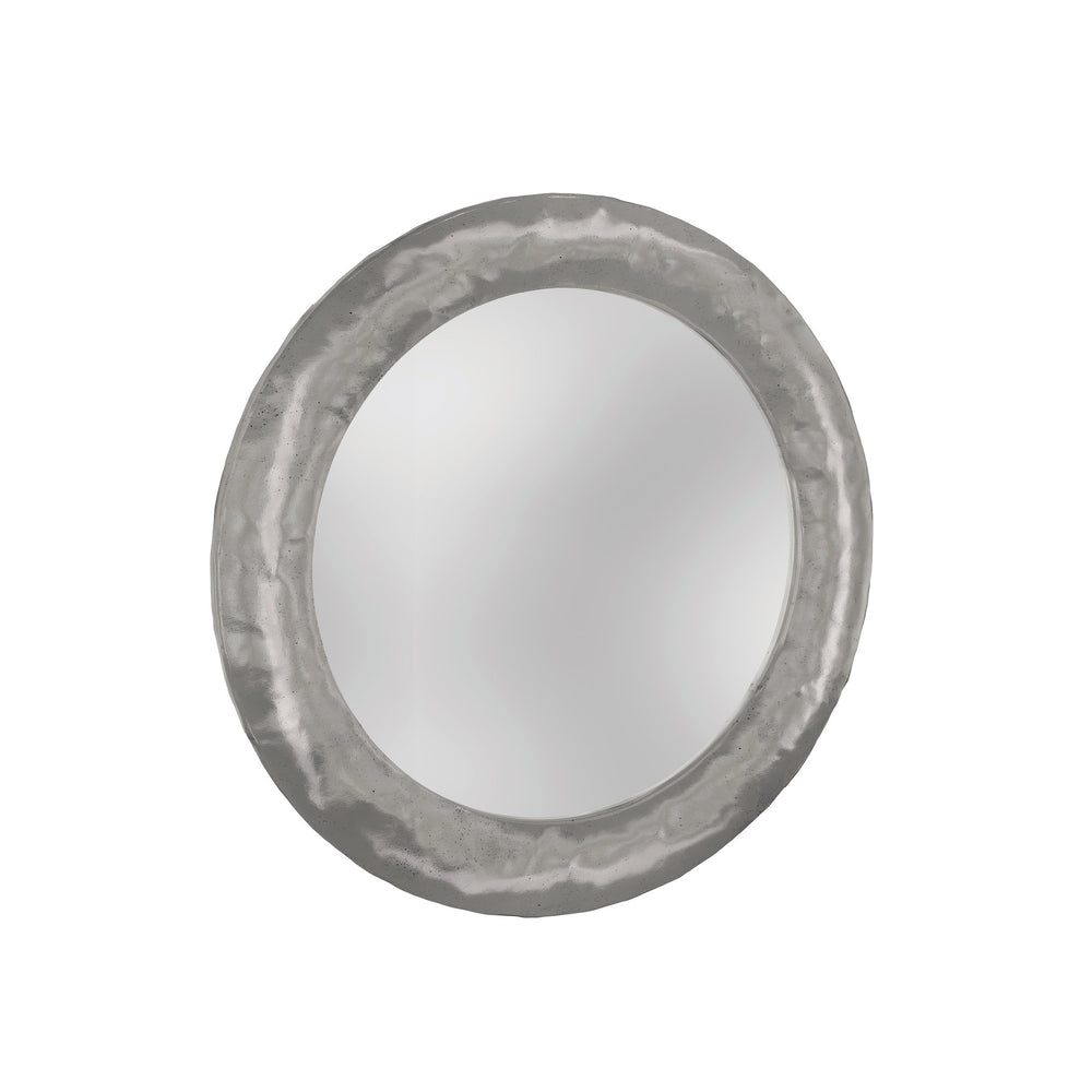 Bernhardt Bernhardt Prado Round Wall Mirror 40" — Hand‑Hammered Bright Graphite Cast‑Aluminum Frame, Artisanal Flair 324333