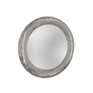 Bernhardt Bernhardt Prado Round Wall Mirror 40" — Hand‑Hammered Bright Graphite Cast‑Aluminum Frame, Artisanal Flair 324333
