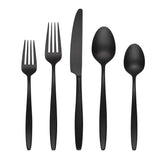 Cambridge Nylah 20-Piece Black Satin Stainless Steel Flatware Set, Service for 4