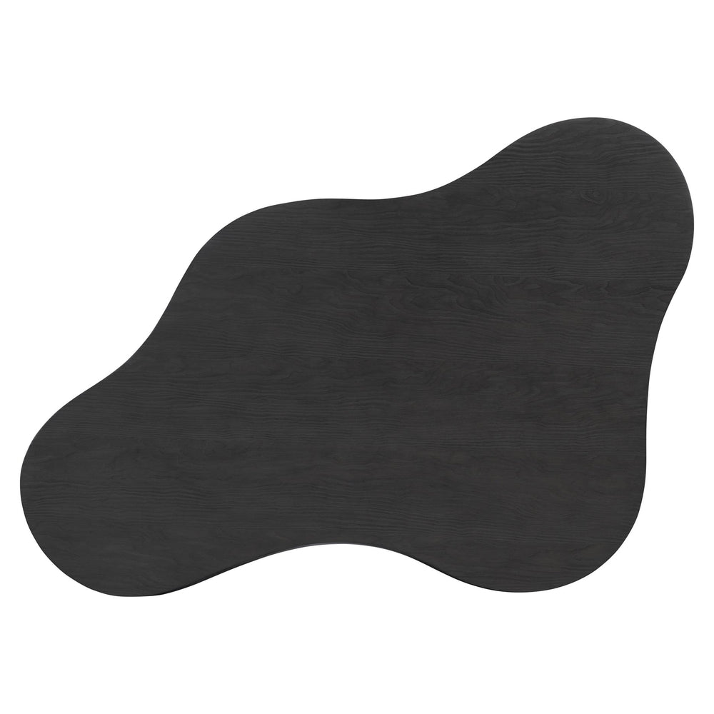 Bernhardt Bernhardt Katana Cocktail Table—Blackened Pine Semi-Rectangular Low-Profile Sculptural Centerpiece 426016