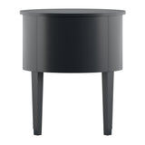 Homelegance By Top-Line Tallon 2-Drawer Oval Wood Accent Table Black Wood