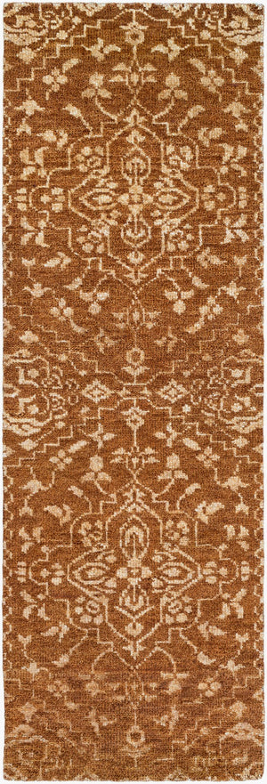Surya Kinnara Kna-6000 2' X 3' Handcrafted Low Pile Rug - Elegant Indian Design For Timeless Home Style Burnt Orange Nz Wool,Viscose Kna6004-268