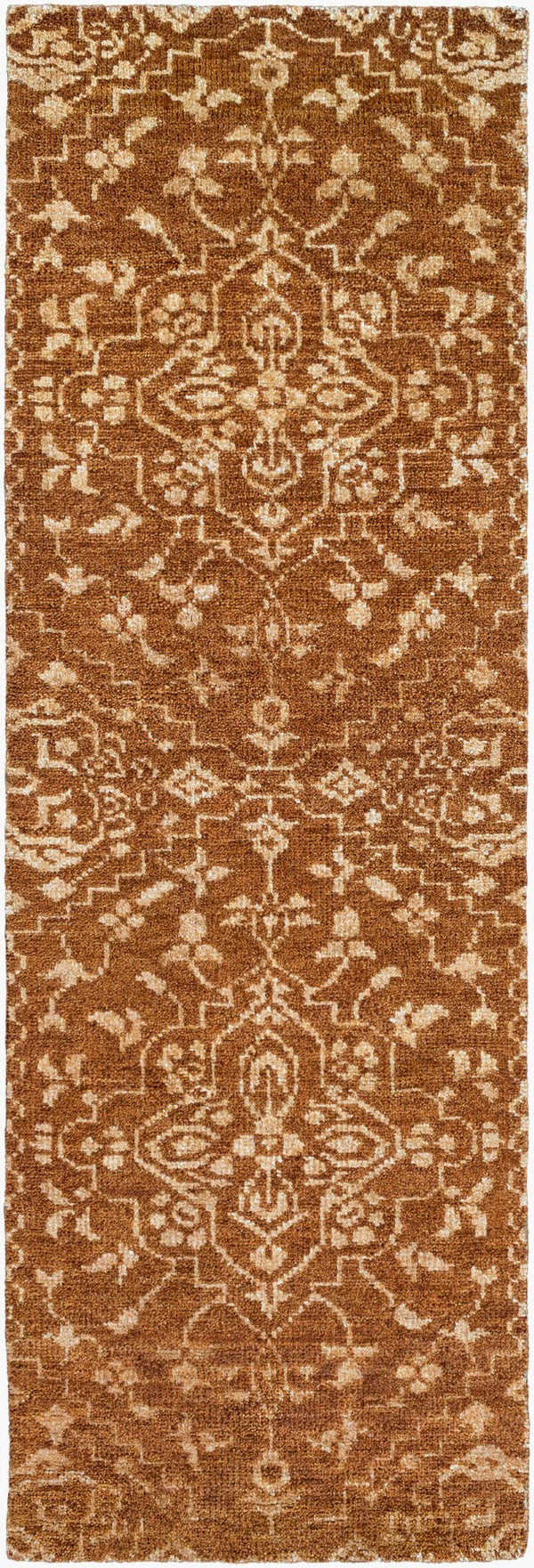 Surya Kinnara Kna-6000 2' X 3' Handcrafted Low Pile Rug - Elegant Indian Design For Timeless Home Style Burnt Orange Nz Wool,Viscose Kna6004-268