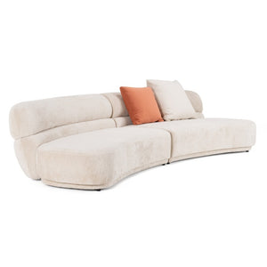 VIG Furniture Knight Curved Beige Sectional Sofa For 6 — Modern Plush Fabric, Durable Frame, Includes 2 Pillows VGOD-ZW-24021-BGE