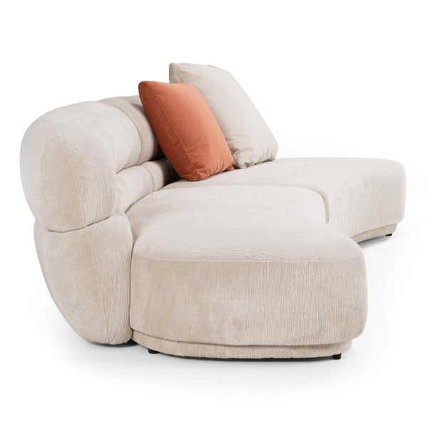 VIG Furniture Knight Curved Beige Sectional Sofa For 6 — Modern Plush Fabric, Durable Frame, Includes 2 Pillows VGOD-ZW-24021-BGE