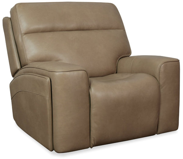Hooker Furniture Riverton Semi-Aniline Leather Power Gliding Recliner With Adjustable Headrest, Lumbar & Cupholders SS708-PHLG1-086