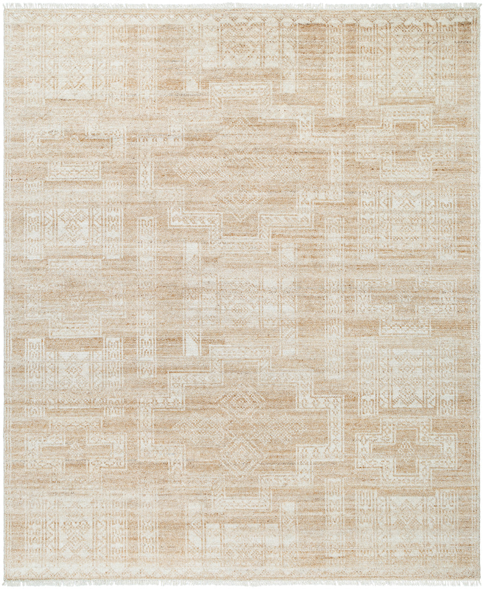 Kunal KNL-2300 9' x 12' Handmade Rug KNL2300-912  Pearl, Natural Surya