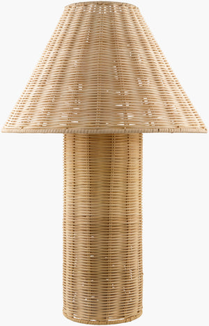 Surya Kenna Rattan Accent Table Lamp - 22" Tall Decorative Lighting For Traditional Home Decor Style Body, Beige,Shade, Beige,Cord, Translucent Rattan,Rattan Knn-001