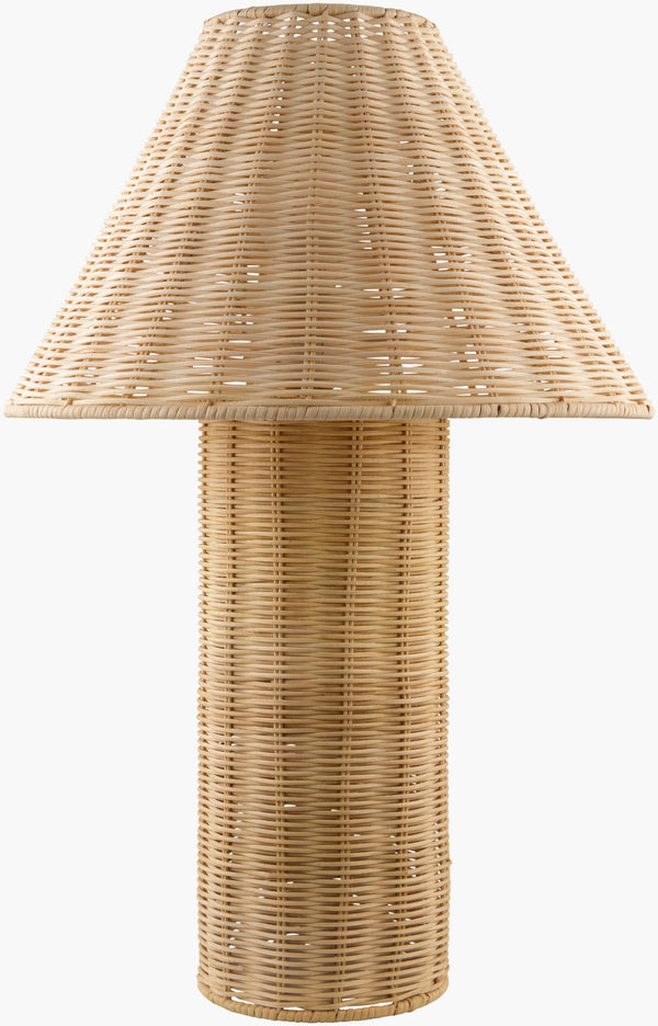 Surya Kenna Rattan Accent Table Lamp - 22" Tall Decorative Lighting For Traditional Home Decor Style Body, Beige,Shade, Beige,Cord, Translucent Rattan,Rattan Knn-001