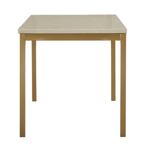 Homelegance By Top-Line Aristos Faux Marble Top and Metal Base Dining Table Gold Marble