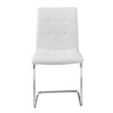 Escondido White Leatherette Side Chair, Set of 2