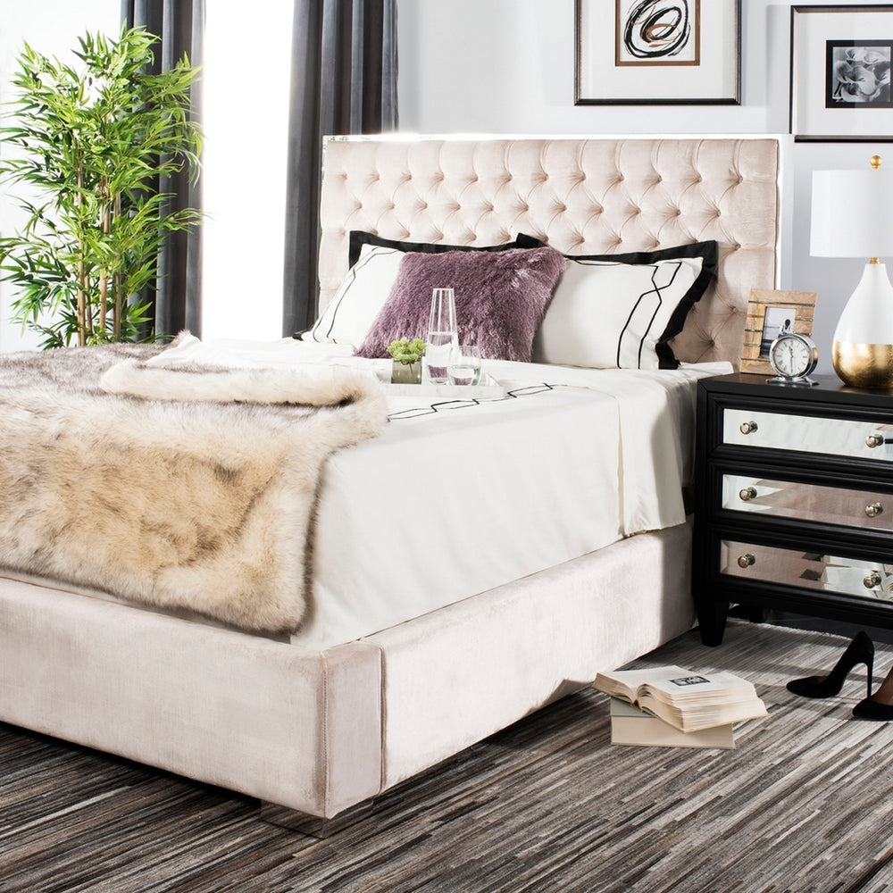 Safavieh Chester Tufted Velvet King Bed KNT7009B-2BX