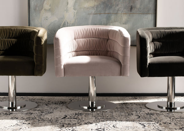 Safavieh Marie Velvet Swivel Tub Chair KNT7059C