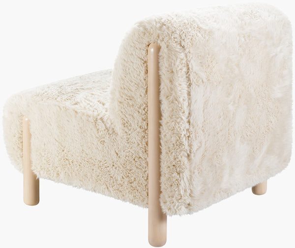 Surya Kenwood Accent Chair – Elegant 30"H X 34"W X 38"D Upholstered Comfort For Living Room & Bedroom Upholstery, Off,White,Base, Brown Polyester,Rubber Wood,Polyurethane Foam,Polyester,Polyfill Knw-001