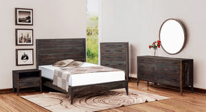 Porter Designs Porter Fall River King Bed – Luxurious Solid Sheesham Wood In Elegant Gray Finish For Timeless Style Gray Wood 04-117-17-4482-kit