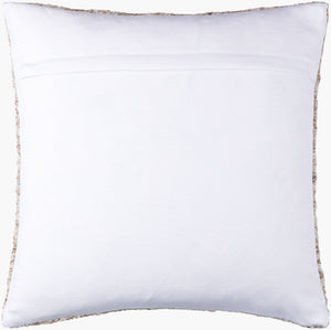 Surya Kobe Eco-friendly 18"X18" Outdoor Safe Accent Pillow - Stylish Home Decor Upgrade, Easy Care Tan Recycled Pet Yarn,Polyester Kob001-2222