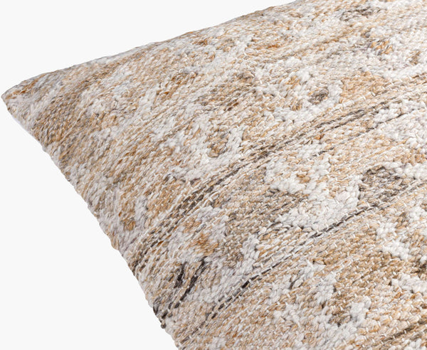 Surya Kobe Eco-friendly 18"X18" Outdoor Safe Accent Pillow - Stylish Home Decor Upgrade, Easy Care Tan Recycled Pet Yarn,Polyester Kob001-2222