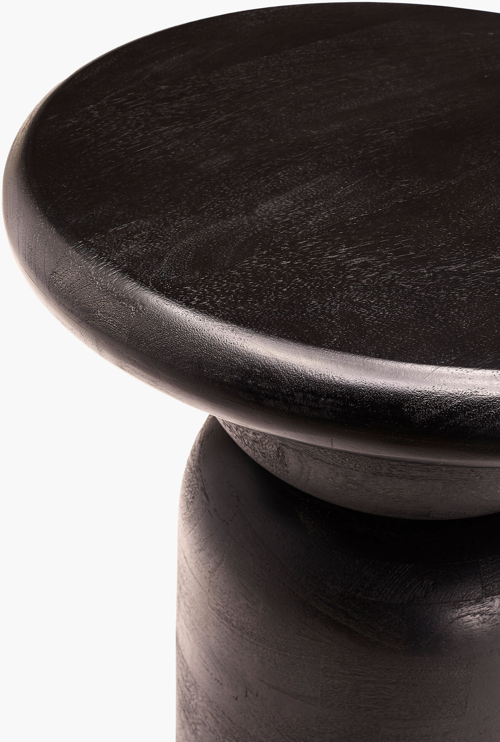 Surya Koben End Table - 22"H Mango Wood, Minimalist Modern Design For Stylish Living Spaces & Offices Top, Black,Base, Black Mango Wood,Mango Wood Kobn001-222020