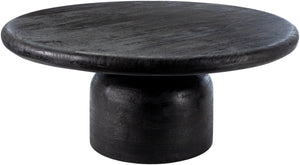 Koben KOBN-003 16"H x 36"W x 36"D Coffee Table KOBN003-163636  Top: Black; Base: Black Surya