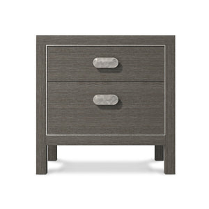 Bernhardt Bernhardt Prado Nightstand Porcini Finish With Bright Graphite Accents, Soft-Close Drawers & Usb Charger 324228B