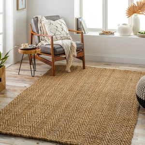 Livabliss Kochi Handwoven Jute Flatweave Area Rug Organic Texture for Entryways and Kitchens Tan 2' x 3' KOC2300-23