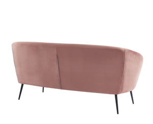VIG Furniture Koeing Coral Monolith Sofa — Curved Mid‑Century Modern 75" Water‑Repellent Polyester Seating, Sleek Legs VGHCJYM2008-CRL