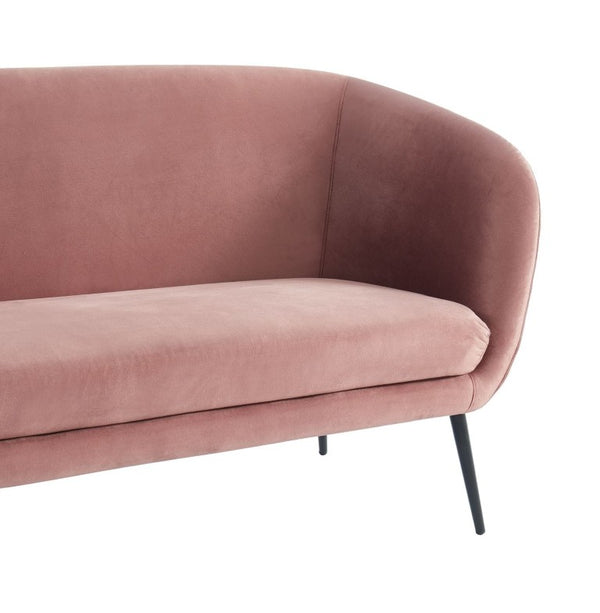 VIG Furniture Koeing Coral Monolith Sofa — Curved Mid‑Century Modern 75" Water‑Repellent Polyester Seating, Sleek Legs VGHCJYM2008-CRL